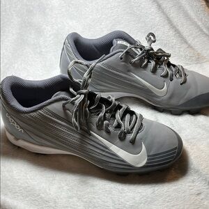 Nike Women's Athletic baseball cleats Shoes in Gray and White